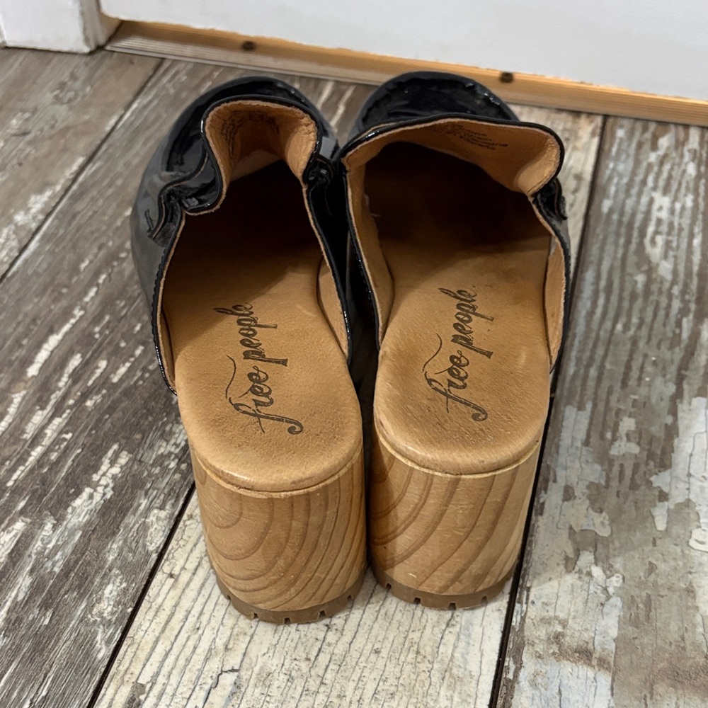 Free People Corbin Loafer Clogs in Black Patent Leather - Picture 3 of 4